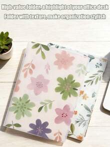 ColorHike A4 Double Pocket Folder Thick PP File Folder Curved Spine Fresh Style Waterproof Dust‑Proof Portable Document Organizer With Multi Inner Compartments - Single Piece - View 4