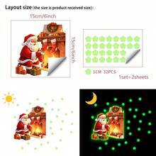 1pc Glow-In-The-Dark Christmas Wall Sticker, Luminous Christmas Decorative Decal, Creative Switch Wall Sticker, Holiday Self-Adhesive Glow Sticker, Santa Claus Theme Fluorescent Wall Decor, Self-Adhesive Backing For Easy Application, Releases Fluorescent Effect In Dark Environments, Suitable For Wall, Switch Panel Decoration, Home Interior Beautification, Holiday Scene Arrangement, Bedroom Living Room Soft Decor Renovation, Fits Home Residents, Soft Decor Enthusiasts - Multicolor - View 8