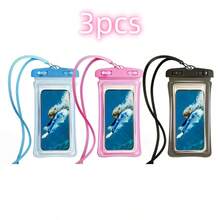 3pcs High-Quality Waterproof Phone Bags, Thickened Plastic Sealed Dry Bags, Compatible With Touchscreen Sensitive Phones; Waterproof Design, Suitable For Diving, Swimming, Beach, Cruise Travel And Pool Parties; Lightweight, Essential For Summer Outdoor Travel, Also Perfect For Easter, Mother's Day And Graduation Trips. - Multicolor - View 11