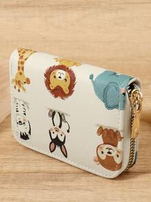 Fashion Animal Print Women's Wallet Credit Card Easy To Carry Universal Card Holder, Very Suitable For Outdoor, Travel, And Back To School Use - White - View 3