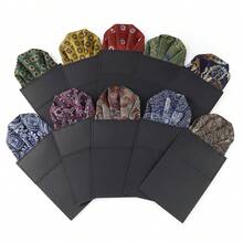 ZONFAZ 1 Buah Sapu Tangan Saku Pria Motif Paisley dengan Sisipan Lurus (Versi Tebal), Sapu Tangan Saku Longgar untuk Pengantin Pria, Pengiring Pengantin, dan MC Jas Tuxedo - MultiWarna - View 1