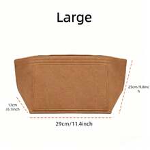 2025 Le Handbag Organizer Insert, Multi-Pocket Felt Tote Bag Organizer With Zipper, Built-In Cup Holder - Brown - View 8