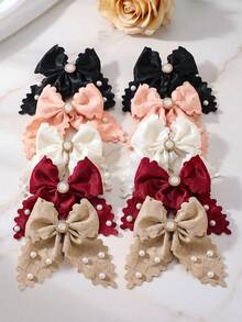 10/5/1pc Wavy Edge Bow Hair Clip, Durable And Non-Damaging, Vintage Sweet Hair Accessory For Updo - Suitable For Women And Girls, Daily Wear, School, Party, Vacation - Multicolor - View 5