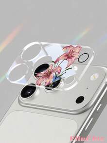 1 pieza Película protectora de lente con patrón de lirio rosa, compatible con 17 Pro/17 Pro Max, 18 Pro/18 Pro Max todas las series, protección completa de la cámara trasera, resistente a arañazos, resistente al desgaste, fácil de instalar - transparente - Ver 4