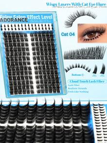 ADORANCE 2 Cat Eye Styles Lash Clusters With Bottom Lashes, Natural & Volume Cat Eye Individual Lashes, Fine Premapped Eyelash Clusters, Easy-To-Apply DIY Lash Extensions For Custom Eye Looks - D - View 5