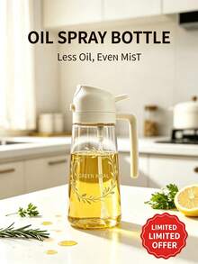 1 chai xịt dầu và rót dầu 2 trong 1 tùy chỉnh, bình đựng dầu PP nắp lật tự động, chống rò rỉ, dùng cho nấu ăn, nướng, nồi chiên không dầu, tạo phong cách độc đáo cho chai xịt dầu của bạn - Xem 5