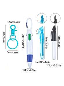 Nurse Gift Pen Set, Mini Highlighter Keychain, Retractable Ballpoint Pen With Badge Clip, Portable Writing Tool, Gift For Nurses, Teachers, Students - Multicolor - View 6
