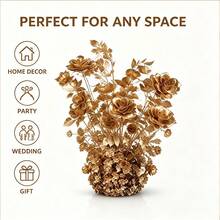 1pc 50cm Gold Floor Arrangement Artificial Hydrangea Rose Fake Flower Wedding Party Centerpiece Christmas Decor Mall Window Display Welcome Flower Home Decoration - Multicolor - View 6