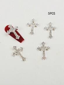 Five Cross-Shaped Nail Art Accessories, Featuring Luxurious Y2K Colors, Perfect For DIY Design And Creation. - Multicolor - View 10