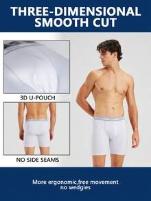 Norcotton 1pc Warm Thermal Fleece Sports Underwear White Long Leg Boxer Shorts - White - View 3