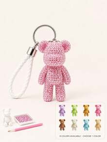 1pc Creative Bear Pendant Accessory, DIY Handmade, Multiple Colors Available, Can Be Used For Decorating Bags, Phone Chains, Various Keychains, Reusable, Suitable As Christmas Gift, Valentine's Day Souvenir Etc. - Multiple Styles - View 1