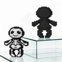 760pcs Ghost Halloween Building Block Toy Set | Black And White, PP Material | Creative Interesting 3D Handmade Micro Particle Assembly Crafts Games, Prank Stress Relief Toy Puzzle |Study, Room Party Decor |Satisfy Birthday Christmas Gifts. - Multicolor - View 7