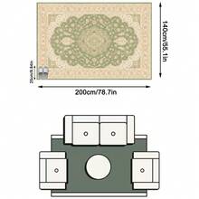 1PC Green & Pink Floral Medallion Pattern Traditional Persian Carpet, Elegant French Vintage Style Faux Cashmere Rectangular Area Rug With Multi-Layer Petal Center Medallion And Exquisite Border Details, Machine Washable, Suitable For Living Room/Bedroom/Spring Home Decor, Aesthetic Home Decoration - Multicolor - View 12