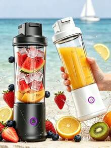 1 buah Blender Portabel Pribadi 450ml, Cangkir Jus Mini Isi Ulang USB dengan 12 Mata Pisau, Pembuat Smoothie Tahan Air, Mixer Buah Nirkabel untuk Perjalanan, Gym, Rumah & Aktivitas Luar Ruangan - MultiWarna - View 2