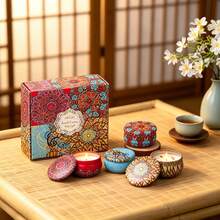 1/4/6/12pcs Plant Soy Wax Dried Flower Scented Candle Gift Set, Soy Wax Jar Candles Aromatherapy Candles, Create Romantic Atmosphere, Suitable For Wedding, Holiday Or Thank You Gifts, Perfect Decoration For Home And Bedroom Spaces, Wedding Decor, Ramadan Gift - Tinplate Can - View 8