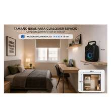 Bocina Portátil Bluetooth GTS-1271 5W con Luces LED, USB, TF, AUX y Batería Recargable - Negro - Ver 4