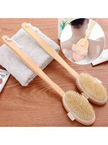 1pc Dry Body Brush, Exfoliating Body Scrub Brush, Natural Bristles, Suitable For Dry Skin, Promotes Blood Circulation, Prevents Ingrown Hair, Cleans Acne And Cellulite, Suitable For Home Bathing Use - Multicolor - View 8