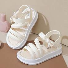 Vicvait Sandals, Summer Children's Fashion Princess Shoes, Shoes For Older And Middle-Aged Children, Girls' Soft-Soled Shoes, Students' Beach Shoes - White - View 6