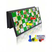 1pc Magnetic Snakes And Ladders Board Game Set, Folding Portable Design And Light-Weight, Travel Game Set Gift ,Family Fun Toys - Multicolor - View 1