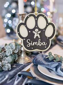 Personalized Pet Paw Print Christmas Ornament, Customized Name Holiday Tree Decoration, Dog Cat Keepsake - Multicolor - View 3