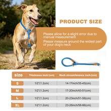 1pc Portable P-Rope Dog Collar, Adjustable Round Rope Slip Collar For Small, Medium And Large Dogs, Sturdy Non-Choking Neck Collar - Blue - View 2
