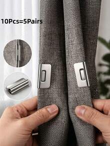 2/4/6/8/10pcs Curtain Clips, Effectively Prevent Light Leakage, Made Of High-Quality Metal Material, Easy To Install And Durable, Essential Home Accessory, Suitable For Various Curtains And Blackout Curtains - Multicolor - View 15