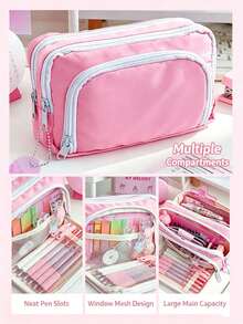 Back To School Large Capacity Pencil Case, Portable Stationery Storage Box, Suitable As Gift, Back To School Supplies, First Day Of School - Single Piece - View 6
