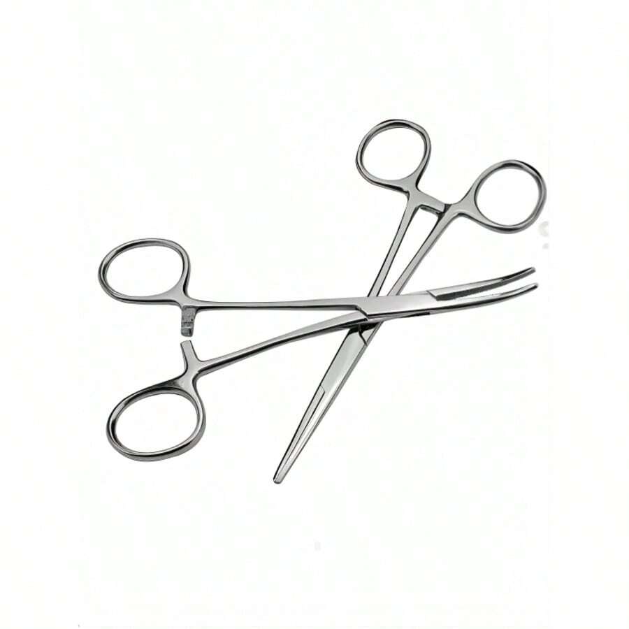 Multi Function Hemostatic Forceps With Lock, Straight Curved Tip, Fishing Hook Extractor Tool, Pet Ear Hair Pulling Pliers For Dogs Cats, Cupping Jar Clamp - Multi-color - View 1