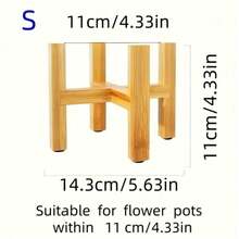 1 Wooden Bamboo Plant Stand, Plant Display Shelf, Living Room Window Sill Flower Stand, Desktop Flower Stand, Pot Not Included - One Size Fits All - View 8
