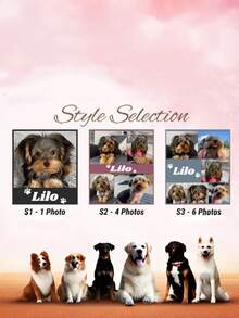 1pc Customized Pet Photo Collage Blanket, Personalized Dog Cat Blanket, Can Print Multiple Photos And Names, Soft And Comfortable Pet Throw, Pet Lover Gift, Dog Mom Gift, Pet Memorial Keepsake, Birthday Christmas Home Decor - Multicolor - View 3
