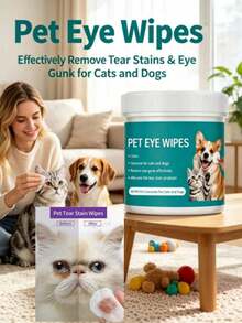 Pet Eye Cleaning Wipes For Dogs And Cats, Gentle Skin-Friendly Cleansing Eye Care Daily Maintenance, Mild For Multiple Pets, Small Animal Universal[Randomly Sent New And Old Models] - Fresh Scent - View 1