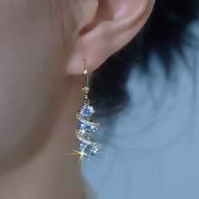 New Water‑Drop Earrings, High‑End Elegant Niche Design Light Luxury Stud Ear Jewelry For Women - Multicolor - View 5