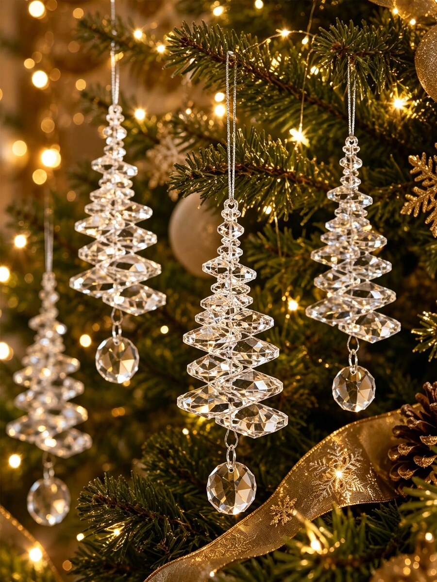 6/3/1pc Transparent Acrylic Hanging Ornaments, Christmas Hanging ...