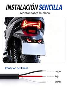 1 Set Demon Eye Dynamic LED Decorative Light, 12V Universal Motorcycle Electric Scooter License Plate Shaped Decorative Light, Vehicle Rear Auxiliary Atmosphere Light Accessory, Battery Not Included - A - View 8