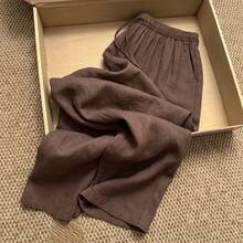 Plus Size Women's Breathable Wide Leg Pants, High Waist Loose Long Pants, Suitable For Office Commute And Casual Wear, Spring Autumn Winter - Mocha Brown - View 2