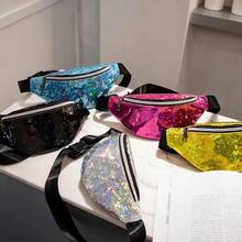 Personalized Fashion Waterproof Fanny Pack PU Large Capacity Wallet Holiday Travel Outdoor Running Shoulder Bag Women's - Multicolor - View 3