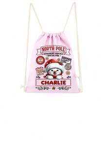 Christmas Exclusive Drawstring Backpack Single Pack! Large-Capacity Canvas Tote Bag, Drawstring And Rope Handle,Creating A Unique Item. Christmas Decoration,Festive Storage Bag With Closure, Suitable For Christmas Eve, Birthday, Secret Santa Gift - Multicolor - View 13