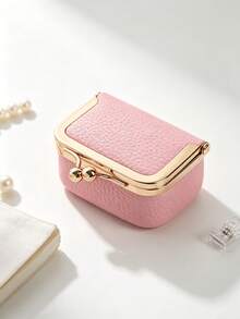 CHARM INFINITE Multi-Color Cute Artificial Leather Kiss Lock Mini Jewelry Box, Hard Shell Portable Storage Bag, Organizes Rings Earrings Necklaces, Compact Travel Organizer, Sweet Women's Accessory Storage Small Gift - Multicolor - View 15