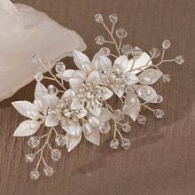 2PCS Rhinestone Flower Bridesmaid New Year Wedding Headpiece - Multicolor - View 6