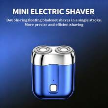 Mini Dual-Head Electric Shaver, Magnetic Detachable Blade Head, Waterproof Washable, USB Rechargeable Pocket Razor, Men's Portable Compact Beard Trimmer For Travel And Business Trips - Multicolor - View 4