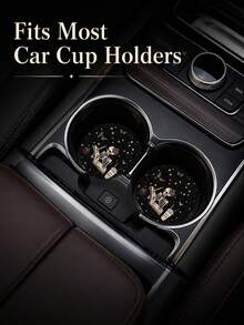2Pcs Skull Cup Holder Inserts For Car – Anti-Slip Rubber Drink Mats With Absorbent Surface, Waterproof PVC, Spill-Proof, Easy To Clean, Universal Vehicle Interior Accessories, Halloween Gift Decor - A - View 7