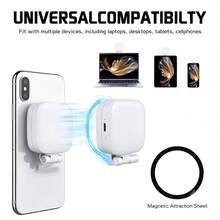 Magnetic Selfie Fill Light For Phone, With Mirror And Phone Stand, MagSafe Compatible LED Ring Light, USB Rechargeable Phone Light, Portable Phone Fill Light, External Phone Flash, 3 Adjustable Brightness Levels, 360° Rotation, Compatible With IPhone And Android, Suitable For Selfie, Vlog, Live Streaming, Video Call, Video Conference, Makeup And Photography - S9 - View 4