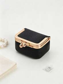 CHARM INFINITE Multi-Color Cute Kiss Clasp Mini Jewelry Box, Faux Leather Portable Travel Jewelry Organizer, Storage For Earrings, Rings, Necklaces, Pocket-Sized Compact Jewelry Storage Bag, Women's Holiday Birthday Small Gift - Multicolor - View 11