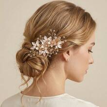 2PCS Rhinestone Flower Bridesmaid New Year Wedding Headpiece - Multicolor - View 8