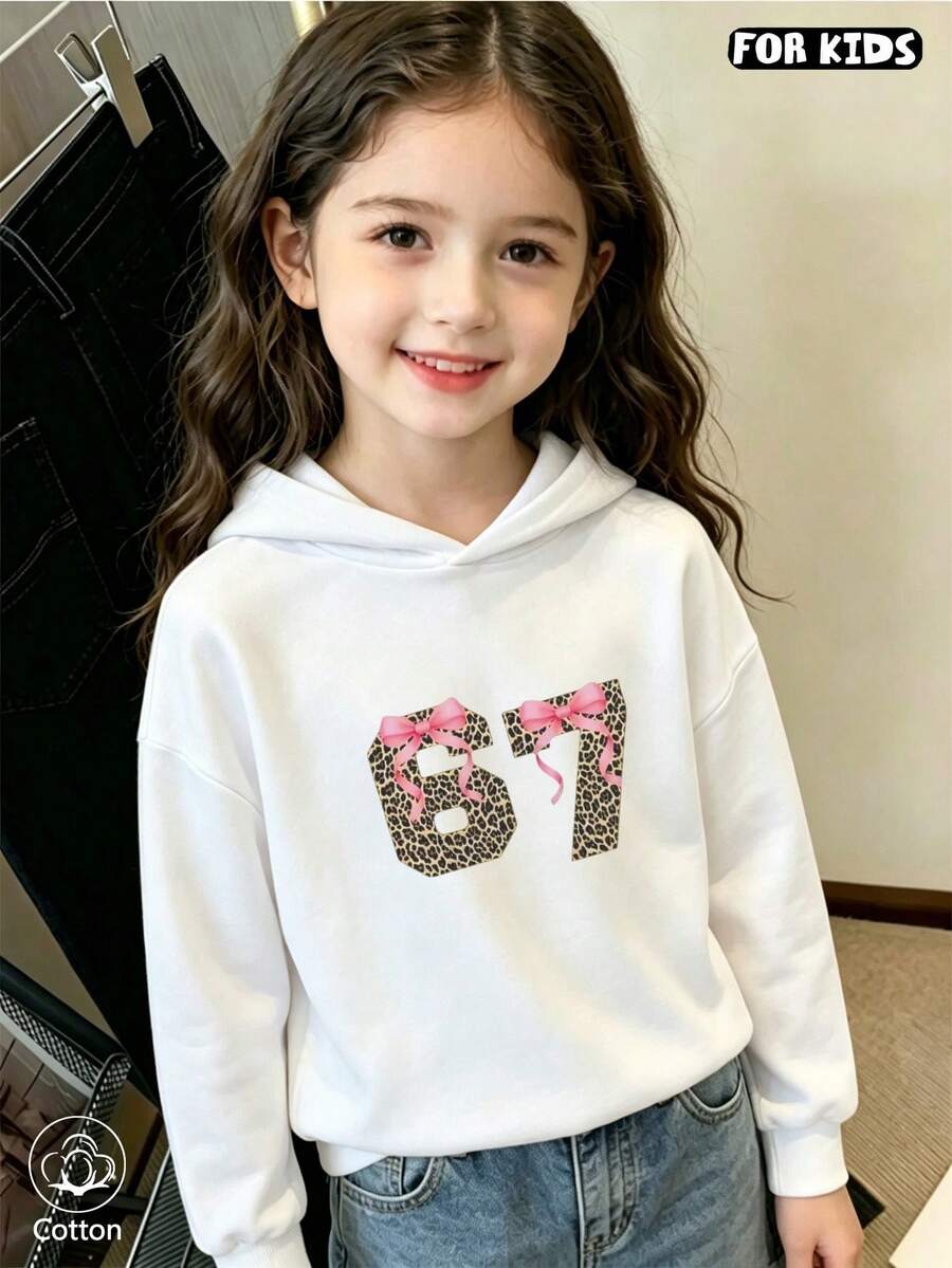 Children's Casual Fashion Hoodie: Loose Fit, Breathable Cotton, Fashionable For Daily Street Wear In Autumn And Winter - White - View 1