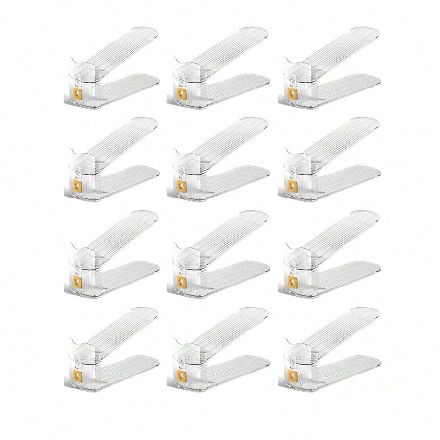 Hygrad Built to Survive Acrylic Shoe Slot Organiser Adjustable Wardrobe Shoe Stacker Space Saver Rack - Style Type default - View 1