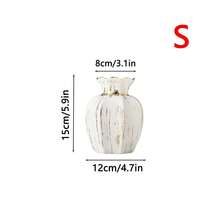 1pc Ceramic Vase White Gold Decorative Dried Flower Vase Home Decor - 1PC - View 14