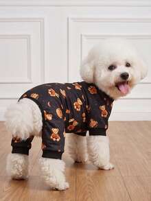 LUCKIE PAW 1pc Halloween Wizard Pumpkin Bear Ghost Funny Pattern Pet Pajamas, Physical Anti-Flea, Reduce Shedding, Insulated And Breathable, Suitable For Large And Small Dogs And Cats, Indoor And Outdoor - Orange - View 8