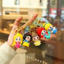 1pc Disney Princess Series Keychain, Snow White 3D Figure Keyring, Cute Phone Bag Charm - Y - View 1
