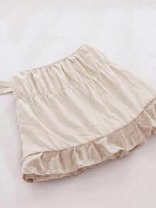 1 Solid Color Greige With Taupe Ruffled Ruffled Trim At The Bottom Bed Skirt (1 Bed Skirt), Simple Daily Cute Classic, Comfortable And Breathable Polyester Fiber, Suitable For All Seasons, Suitable For Bedroom Scenes, Home Decoration, Lace Bed Skirt - Beige - View 8